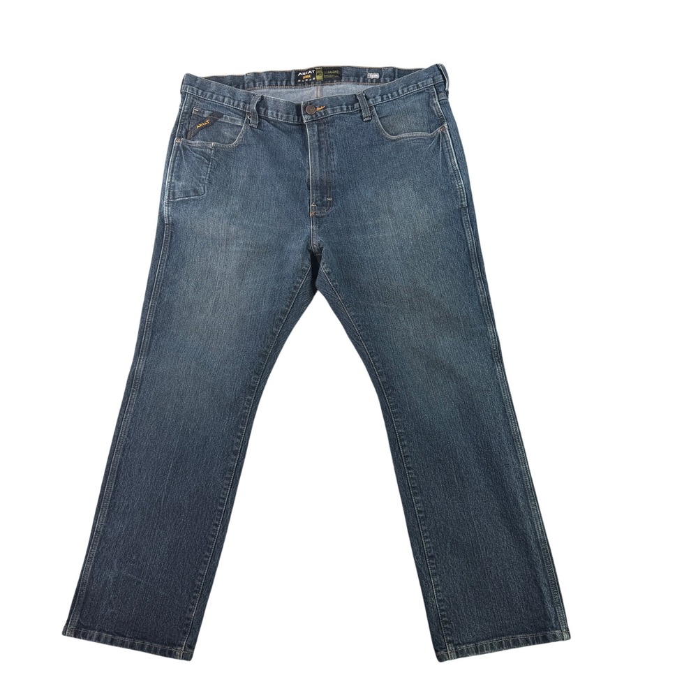 Ariat Rebar M5 Jeans Mens 42x30 Blue Straight Leg Workwear Denim Pants